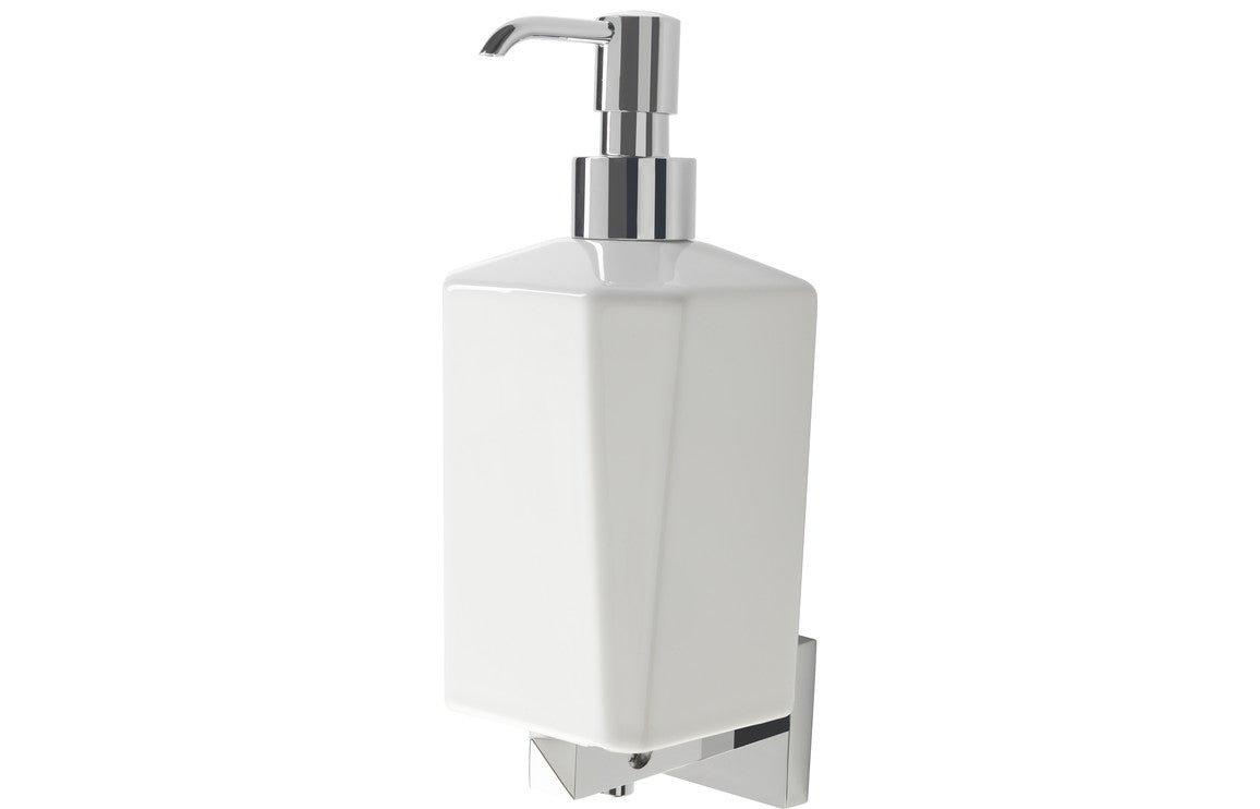 Vitti Wall Mounted Soap Dispenser - Chrome & White