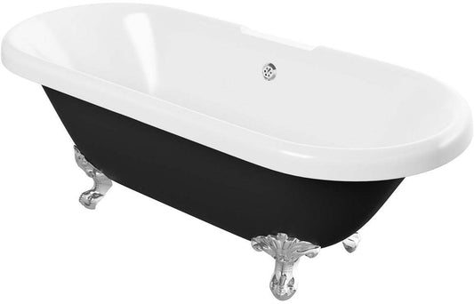 Richmond Freestanding 1690x740x620mm 2TH Bath w/Feet - Black/White