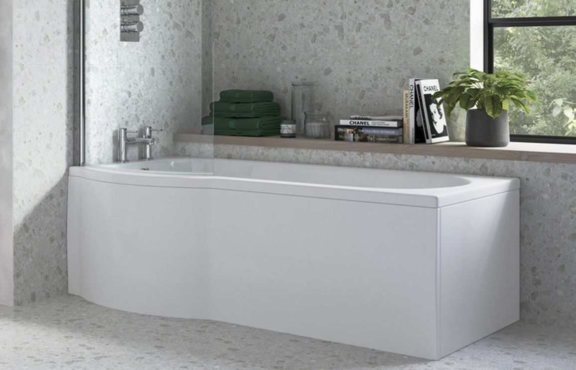 1700mm P Shape Front Bath Panel - White