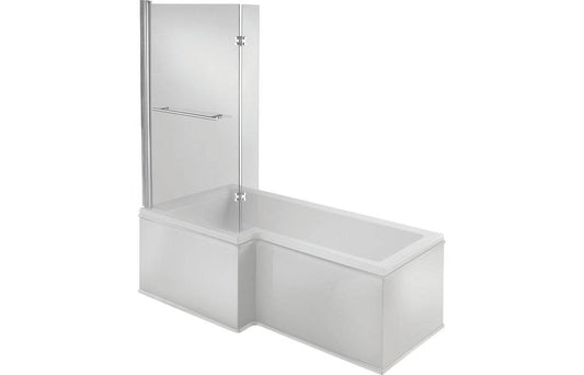Navarre L Shape 1700x850x560mm 0TH Shower Bath Pack (LH) or (RH)