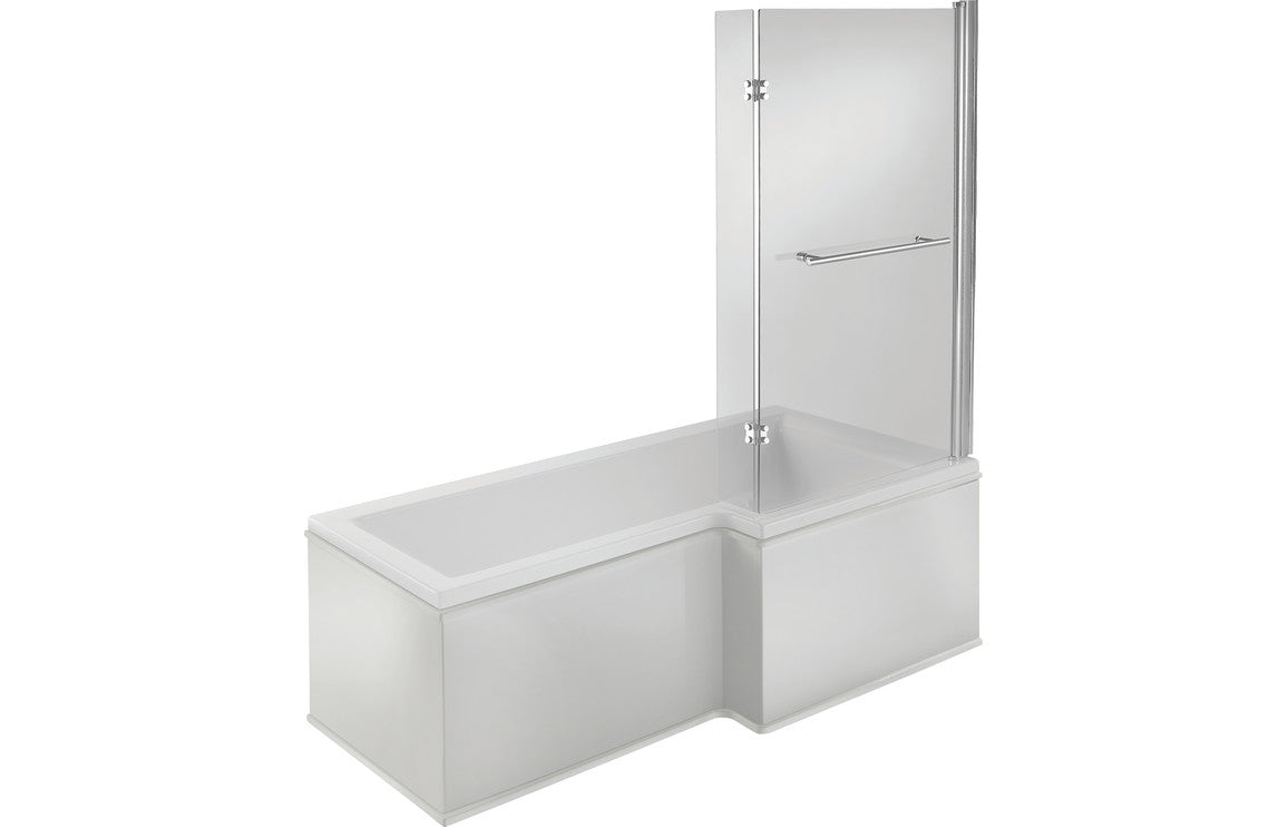 Navarre L Shape SUPERCAST 1700x850x560mm 0TH Shower Bath Pack (RH)