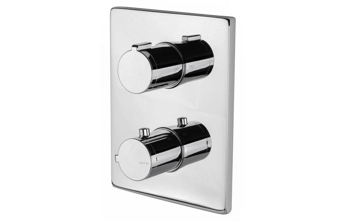 Vema Rectangular Two Outlet Thermostatic Valve | Shower Products from PJTC