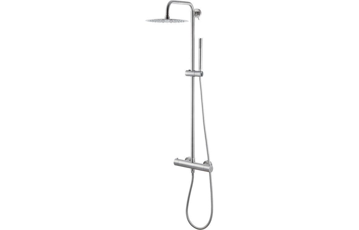 Vema Thermostatic Shower Column w/Fixed Head & Riser - St/Steel