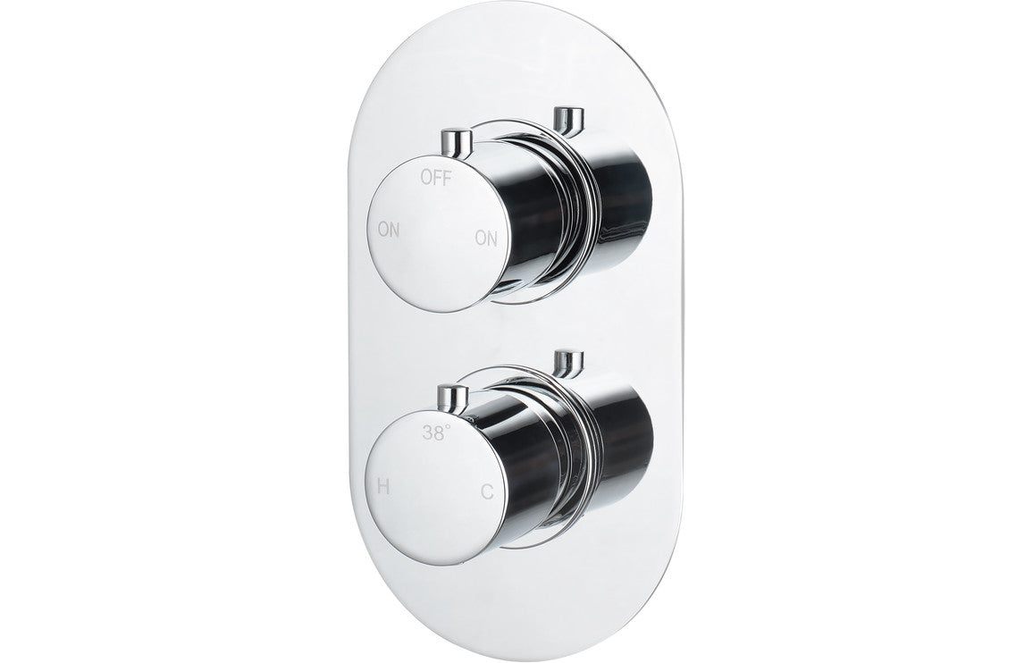 Astro Thermostatic Two Outlet Twin Shower Valve