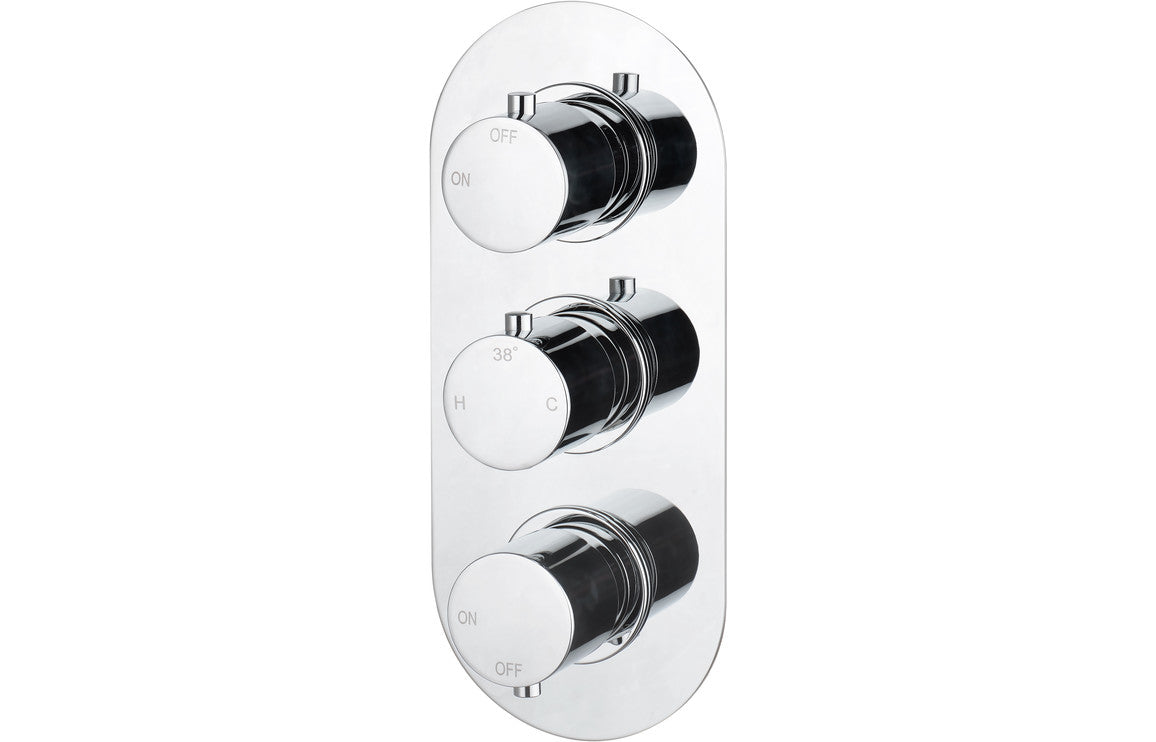 Astro Thermostatic Two Outlet Triple Shower Valve