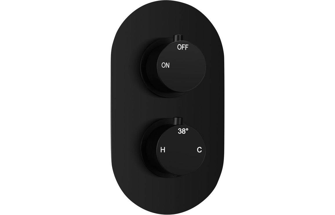 Single Outlet Twin Shower Valve - Matt Black