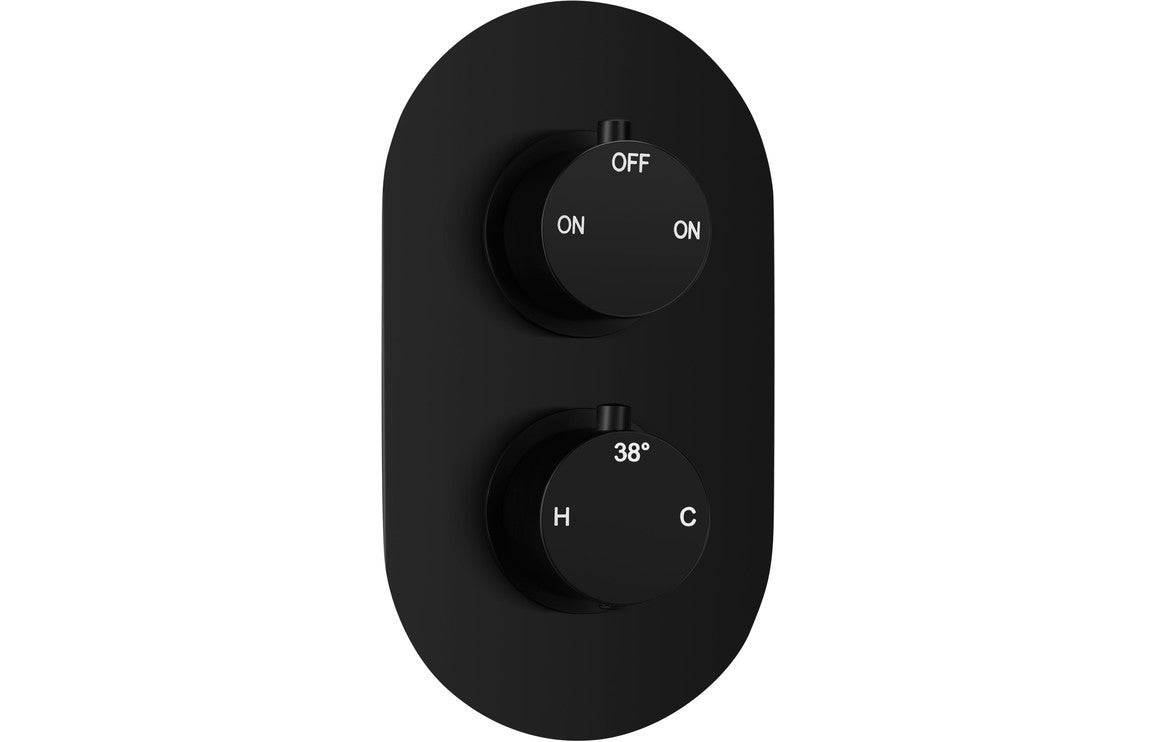 Two Outlet Twin Shower Valve - Matt Black