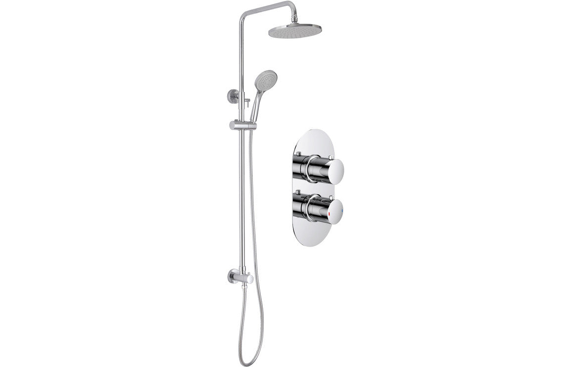 Astro Shower Pack Two - Two Outlet Twin Shower Valve w/Riser & Overhead Kit