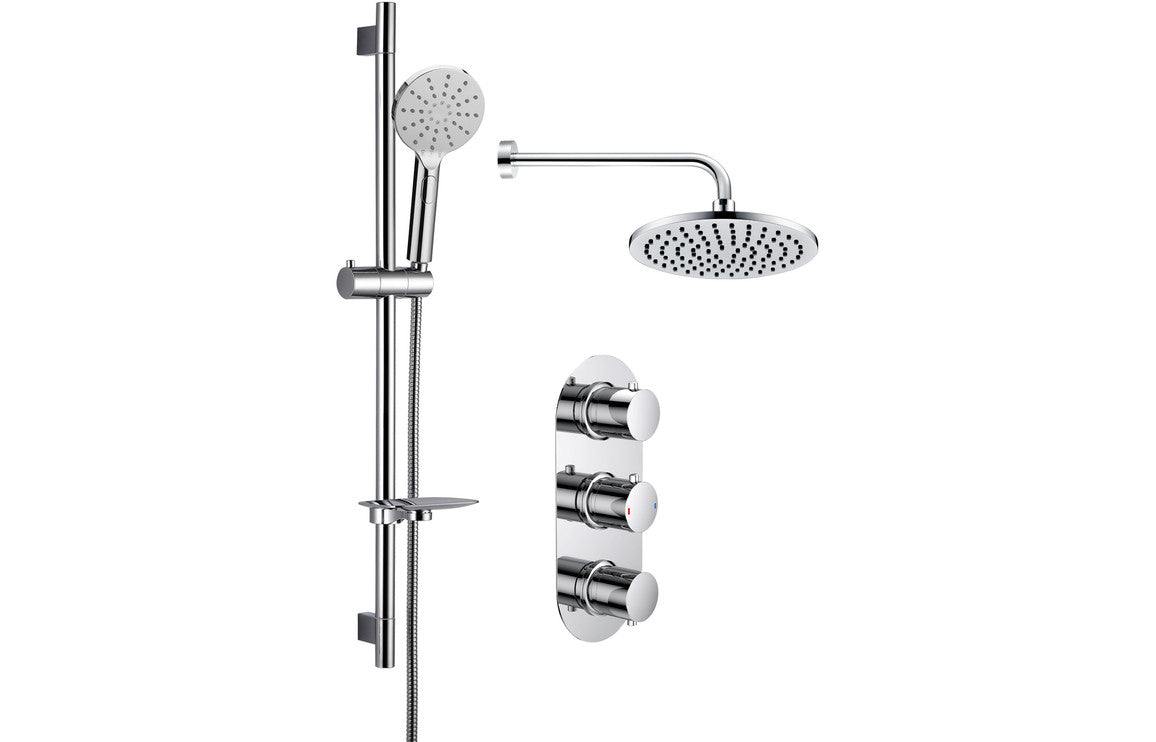 Astro Shower Pack Four - Two Outlet Triple Shower Valve w/Riser & Overhead Kit