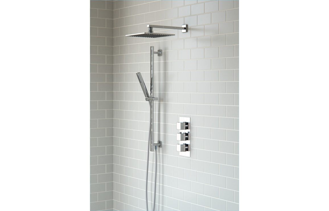 Comet Shower Pack Three - Two Outlet Triple Shower Valve w/Riser & Overhead Kit