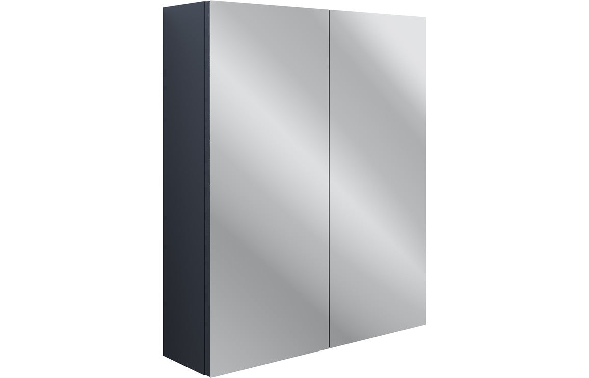 Benita 600mm 2 Door Mirrored Wall Unit - Indigo Ash