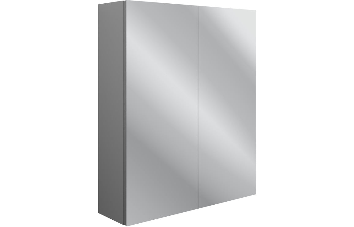 Benita 600mm 2 Door Mirrored Wall Unit - Grey Ash