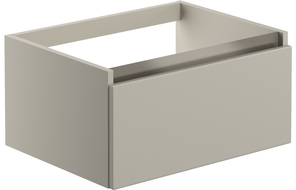 Carino 600mm 1 Drawer Wall Hung Basin Unit (No Top) - Latte