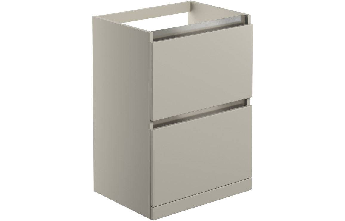 Carino 600mm 2 Drawer Floor Standing Basin Unit (No Top) - Latte