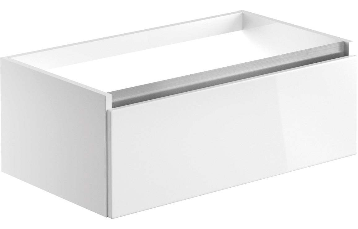 Carino 800mm 1 Drawer Wall Hung Basin Unit (No Top) - White Gloss