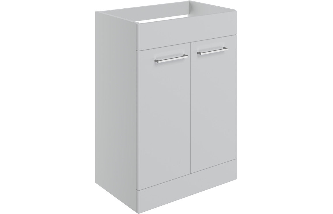 Volta 590mm Floor Standing 2 Door Basin Unit (No Top) - Grey Gloss