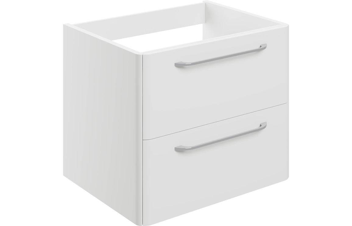 Gatsby 594mm 2 Drawer Wall Unit (exc. Basin) - White Gloss