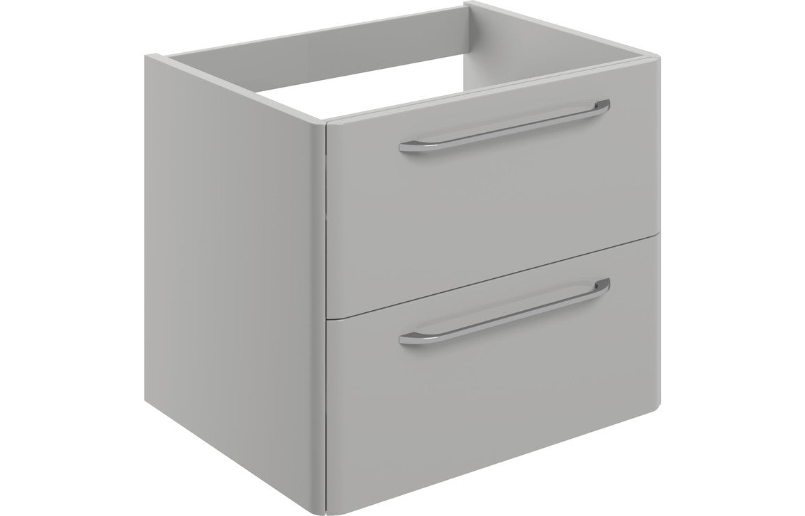 Gatsby 594mm 2 Drawer Wall Unit (exc. Basin) - Grey Gloss