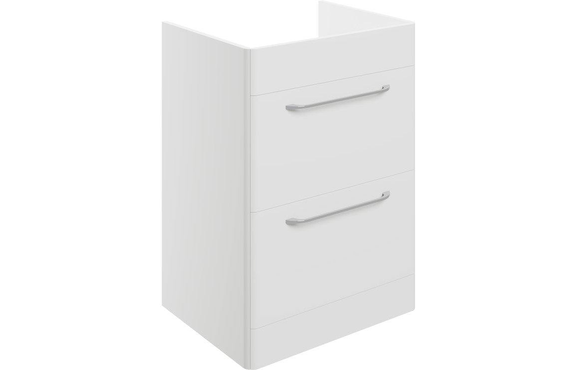 Gatsby 594mm 2 Drawer Floor Unit (exc. Basin) - White Gloss