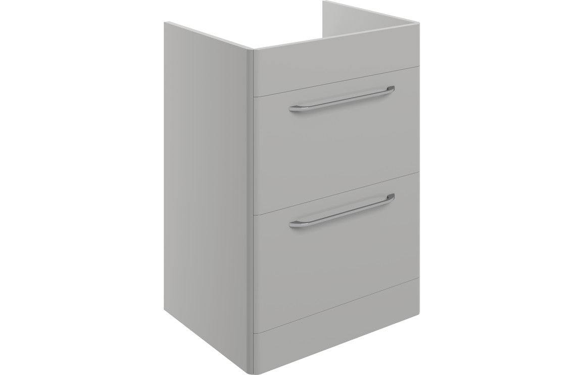 Gatsby 594mm 2 Drawer Floor Unit (exc. Basin) - Grey Gloss