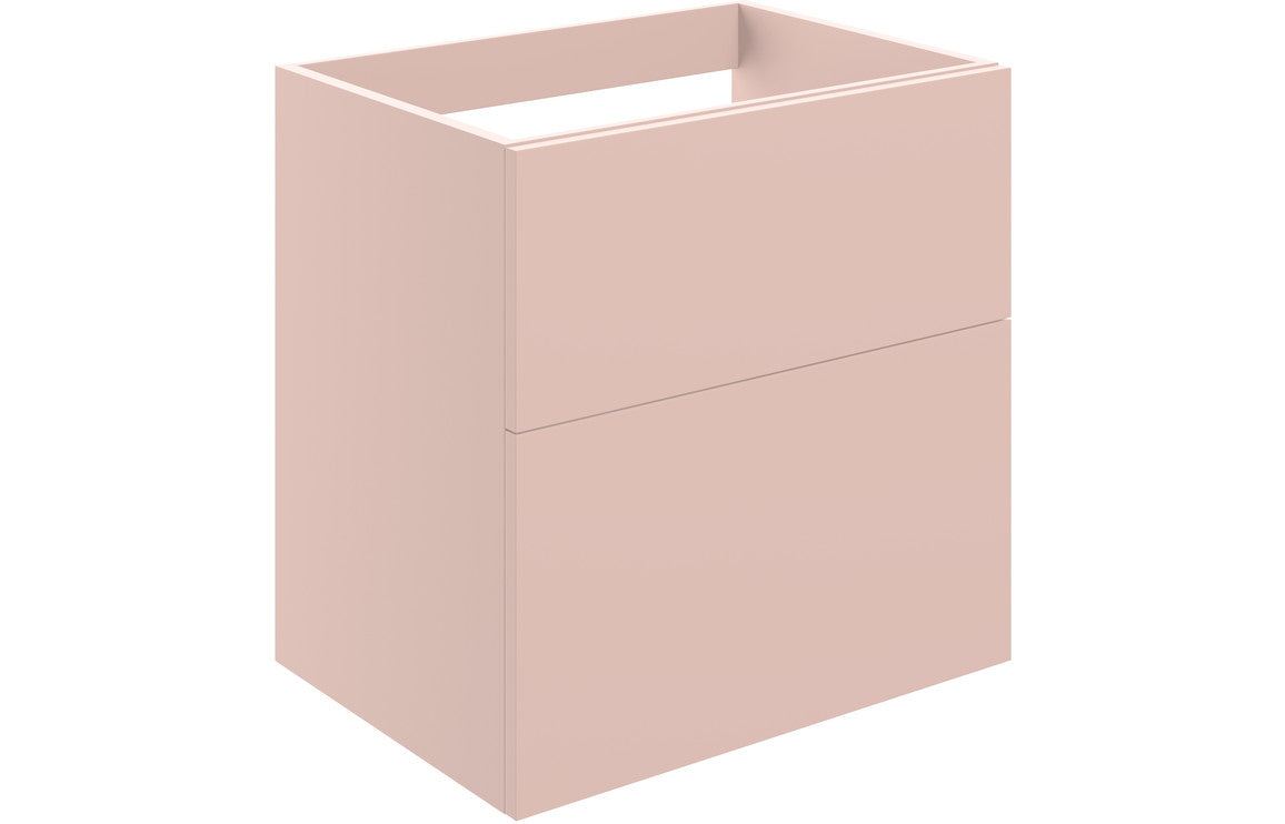 Statement 590mm Wall Hung 2 Drawer Basin Unit (No Top) - Matt Antique Rose