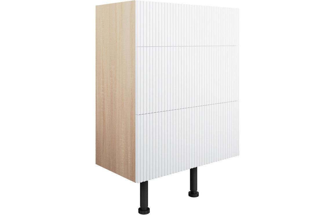 Texture 600mm 3 Drawer Base Unit - Matt White