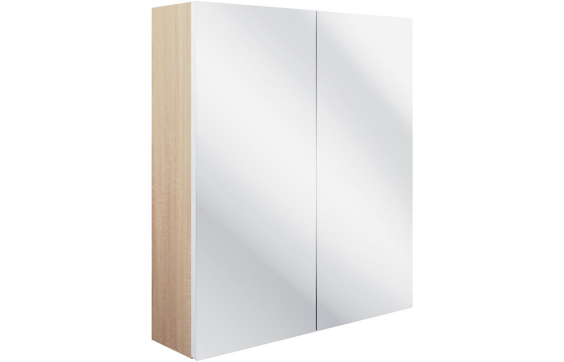 Texture 600mm 2 Door Mirrored Wall Unit - Matt White