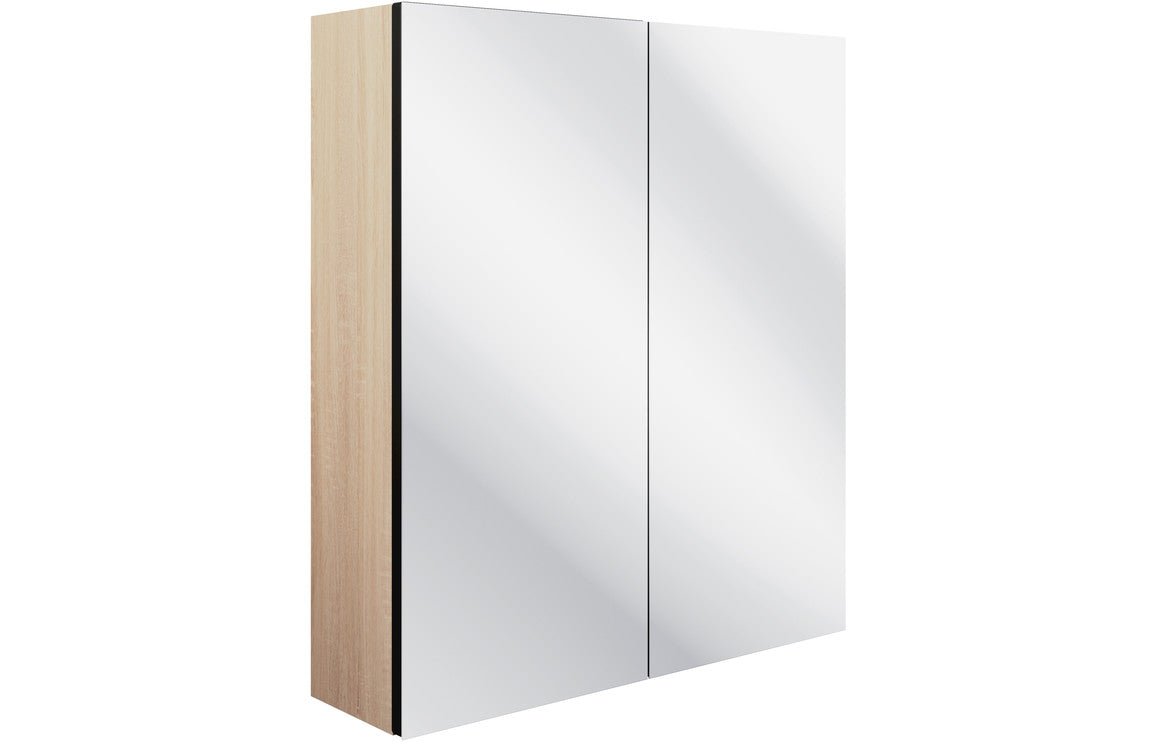 Texture 600mm 2 Door Mirrored Wall Unit - Matt Graphite Grey