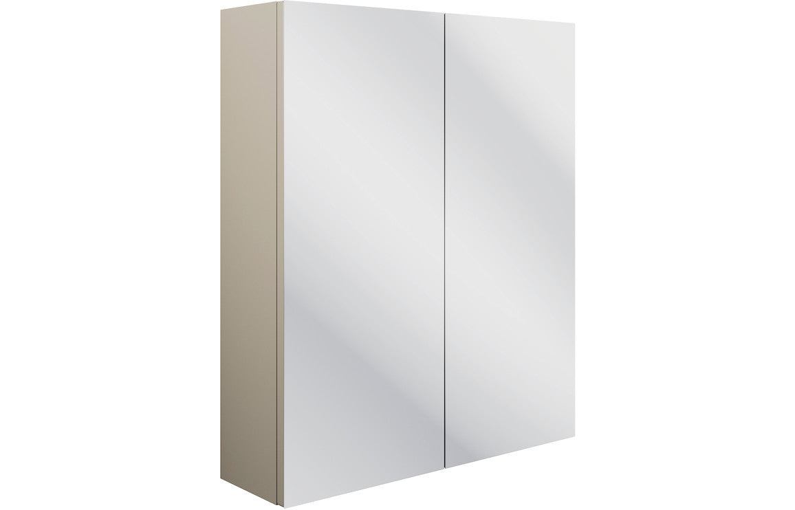 Benita 600mm 2 Door Mirrored Wall Unit - Matt Latte