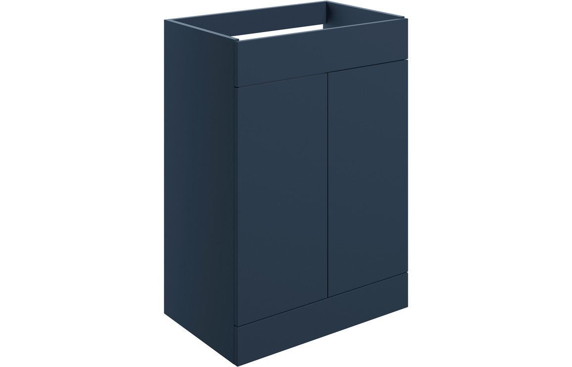 Statement 590mm Floor Standing 2 Door Basin Unit (No Top) - Matt Deep Blue