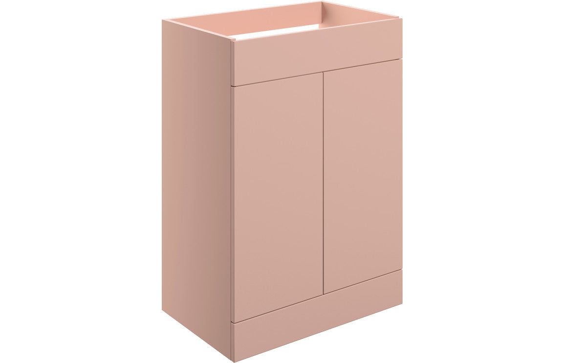 Statement 590mm Floor Standing 2 Door Basin Unit (No Top) - Matt Antique Rose