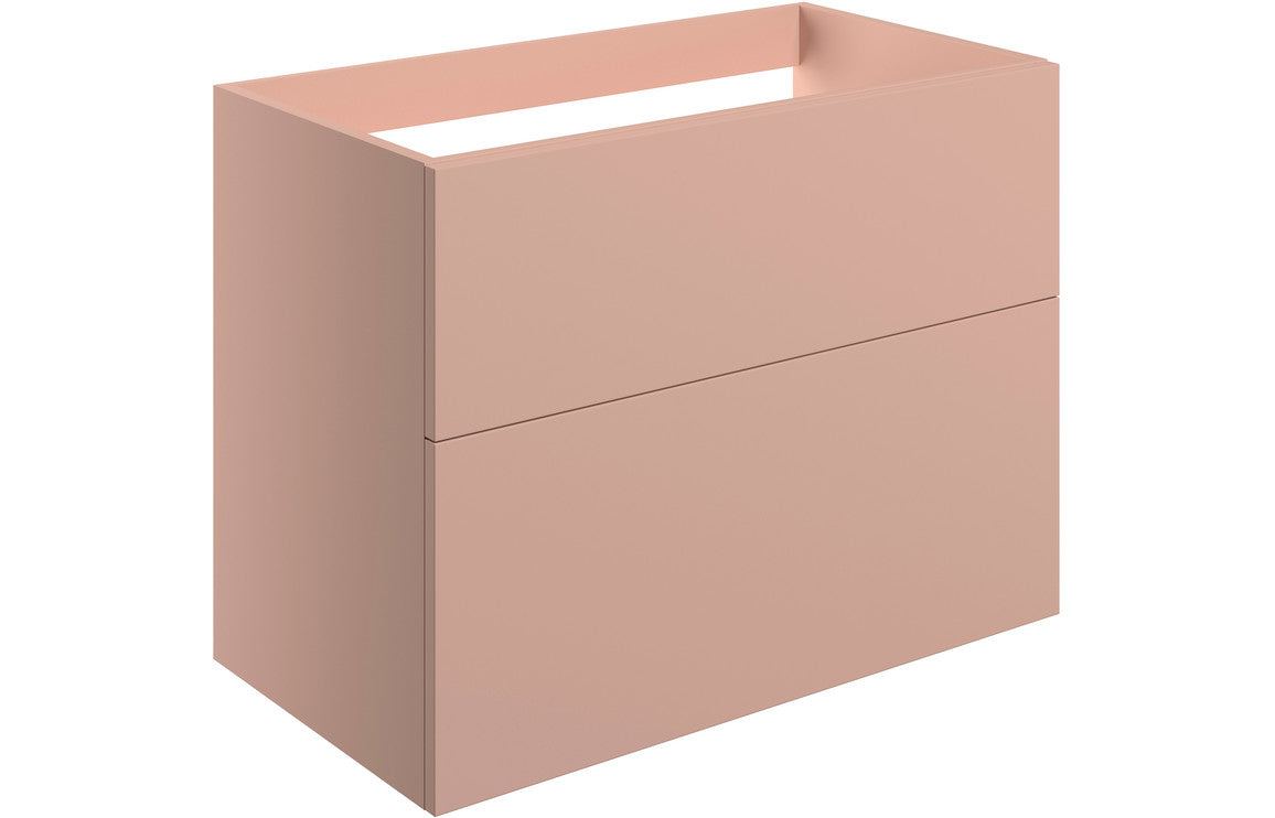 Statement 790mm Wall Hung 2 Drawer Basin Unit (No Top) - Matt Antique Rose