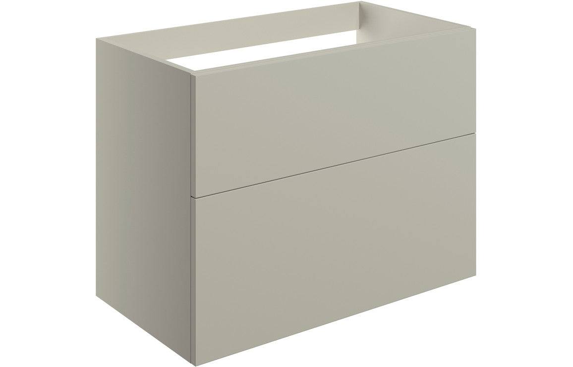 Statement 790mm Wall Hung 2 Drawer Basin Unit (No Top) - Matt Latte