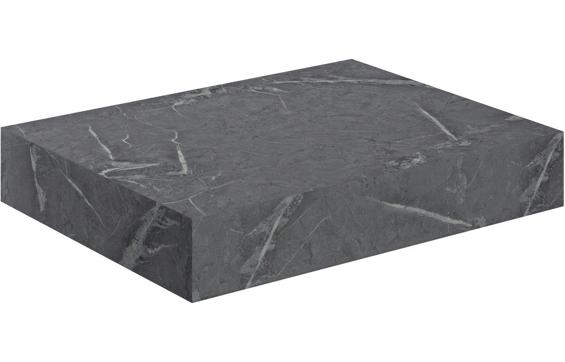 Natural 600mm Wall Hung Basin Shelf - Grey Marble