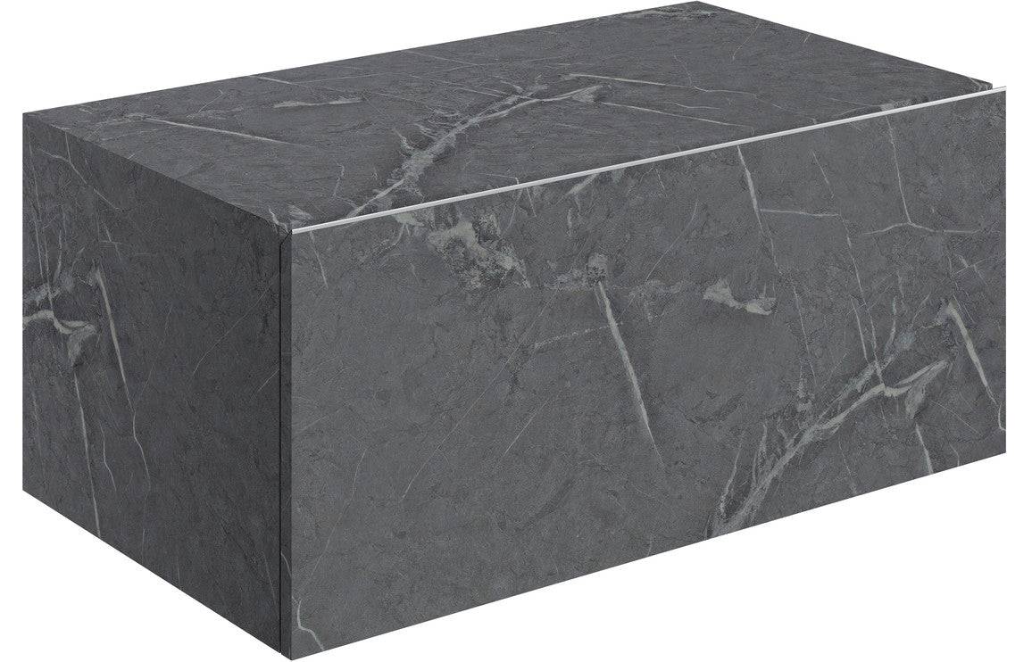 Natural 800mm Wall Hung Storage Drawer - Grey Marble