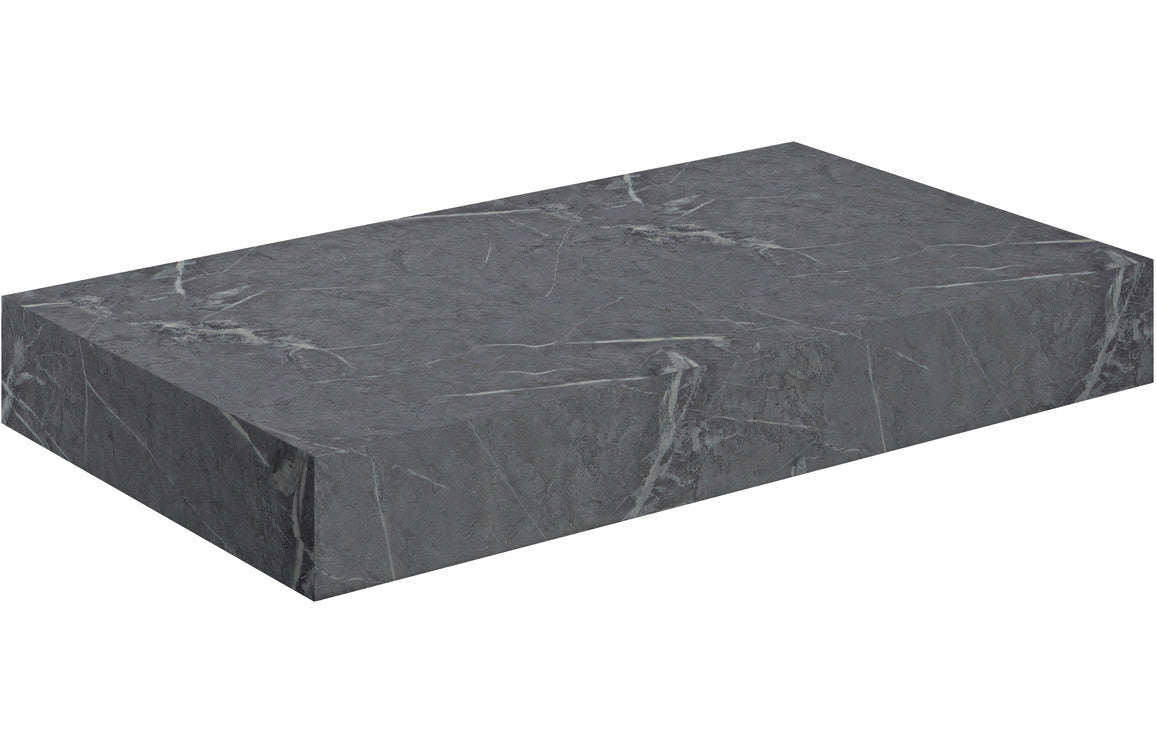 Natural 800mm Wall Hung Basin Shelf - Grey Marble