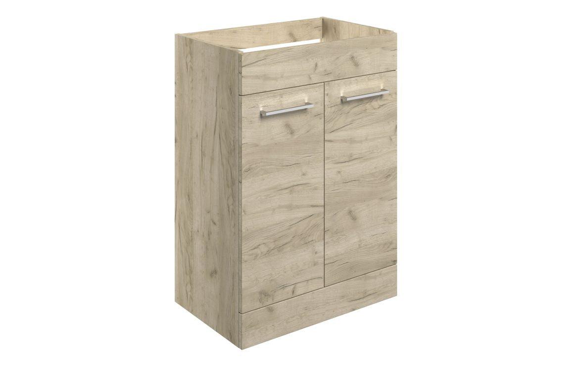 Volta 590mm Floor Standing 2 Door Basin Unit (No Top) - Oak