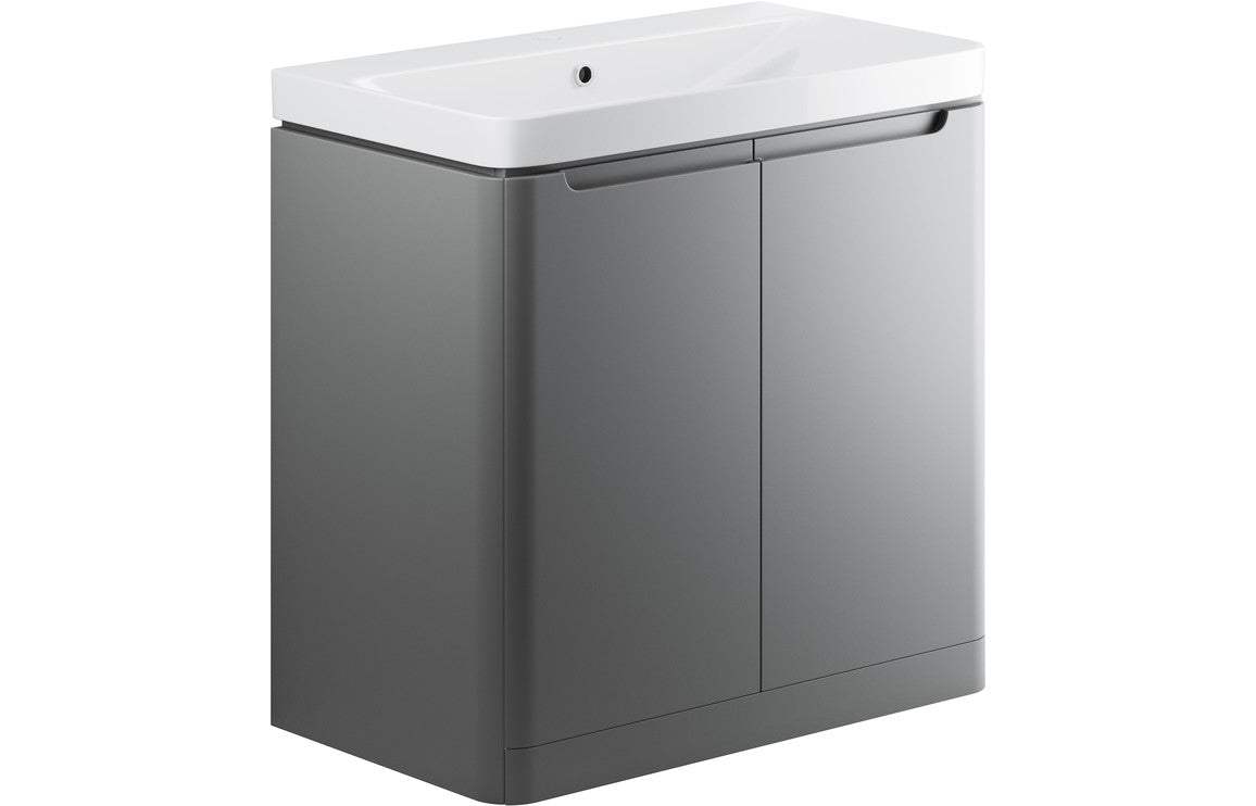 Lambra 800mm 2 Door Floor Standing Basin Unit - Matt Grey