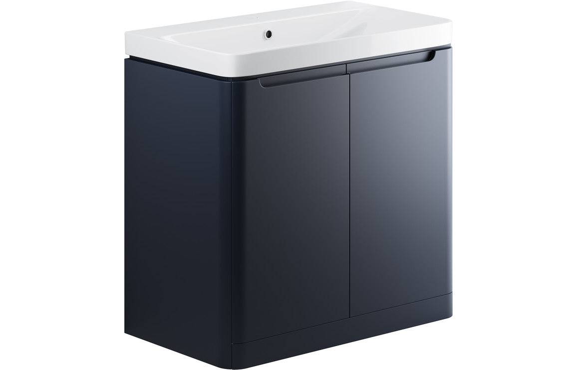 Lambra 800mm 2 Door Floor Standing Basin Unit - Matt Indigo