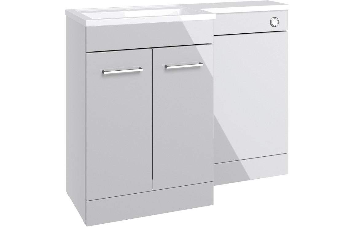 Venosa 1100mm Floor Standing L-Shape Pack & Basin (RH) - Grey Gloss