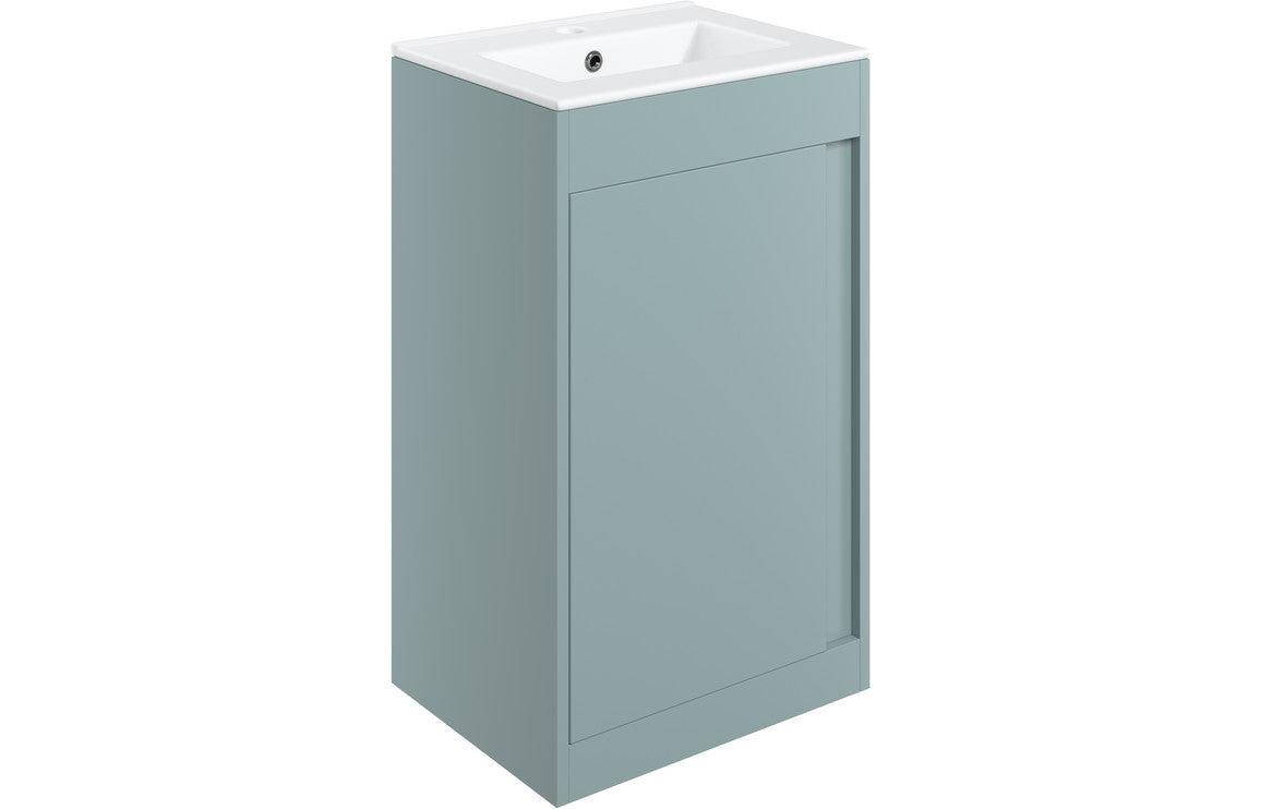 Elements 510mm Floor Standing Unit Inc. Basin - Matt Sea Green