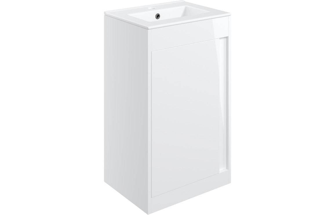 Elements 510mm Floor Standing Unit Inc. Basin - White Gloss