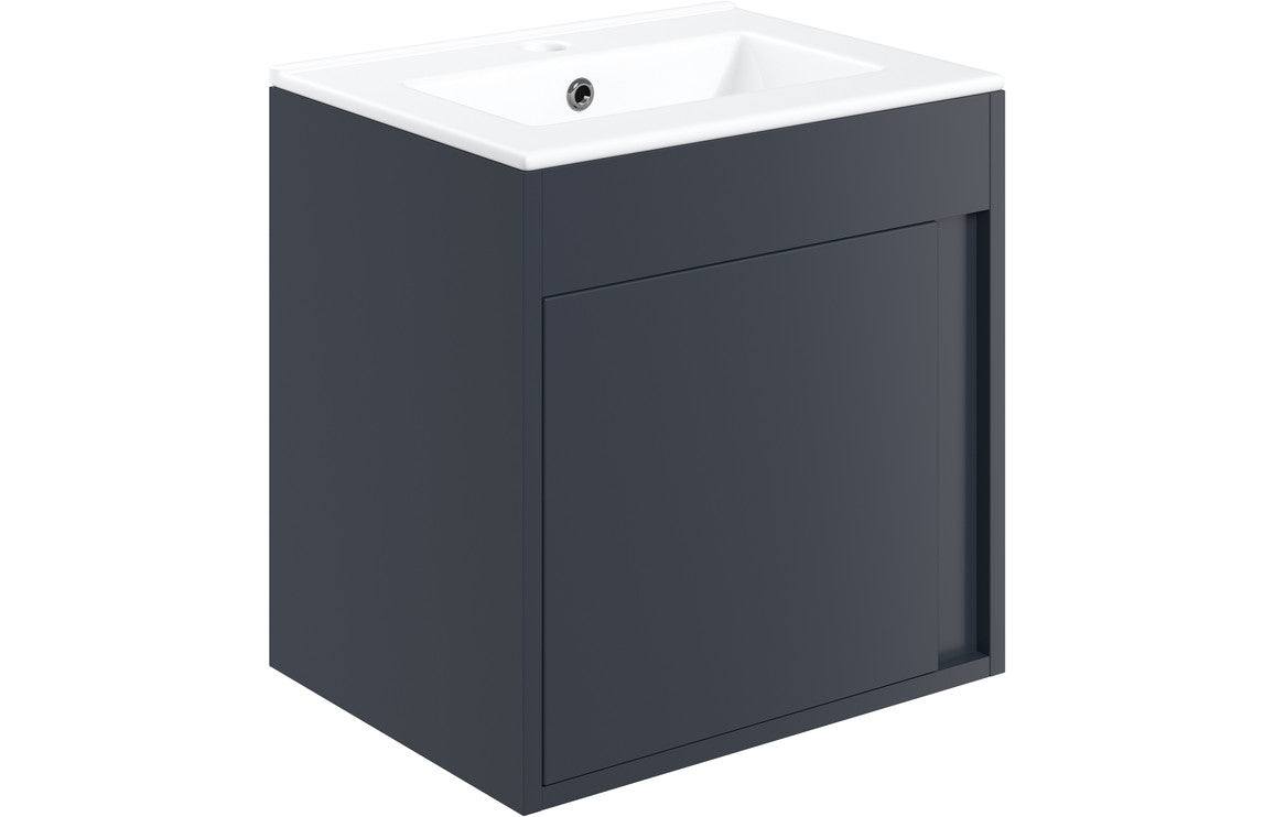 Elements 510mm Wall Hung Unit Inc. Basin - Matt Indigo Blue