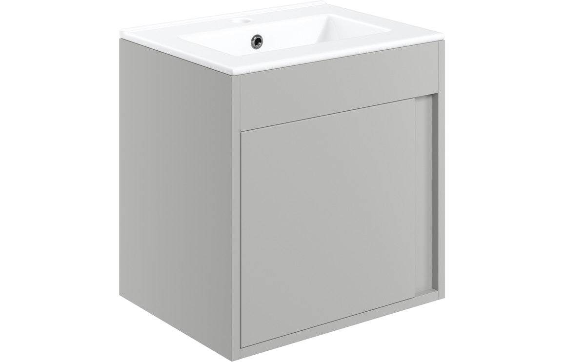 Elements 510mm Wall Hung Unit Inc. Basin - Matt Light Grey