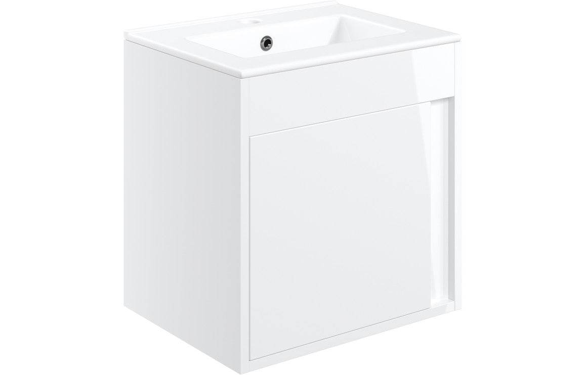 Elements 510mm Wall Hung Unit Inc. Basin - White Gloss