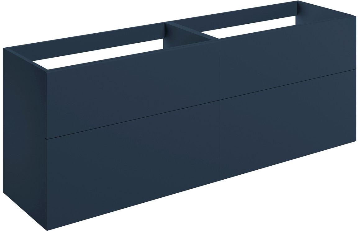 Statement 1180mm Wall Hung 4 Drawer Basin Unit (No Top) - Matt Deep Blue