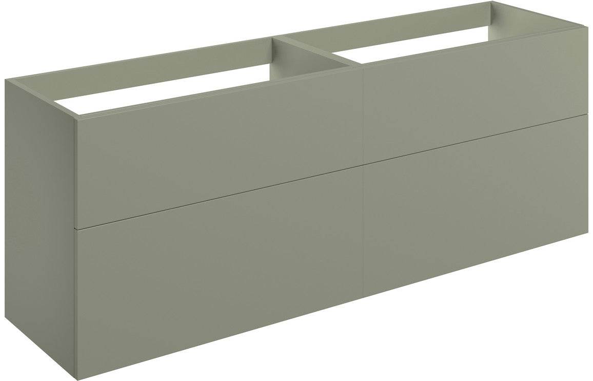 Statement 1180mm Wall Hung 4 Drawer Basin Unit (No Top) - Matt Olive Green