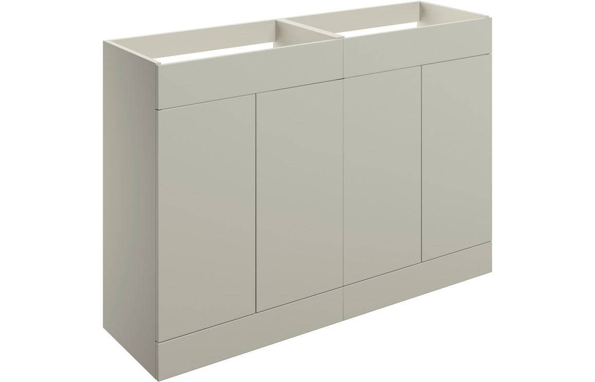 Statement 1180mm Floor Standing 4 Door Basin Unit (No Top) - Matt Latte