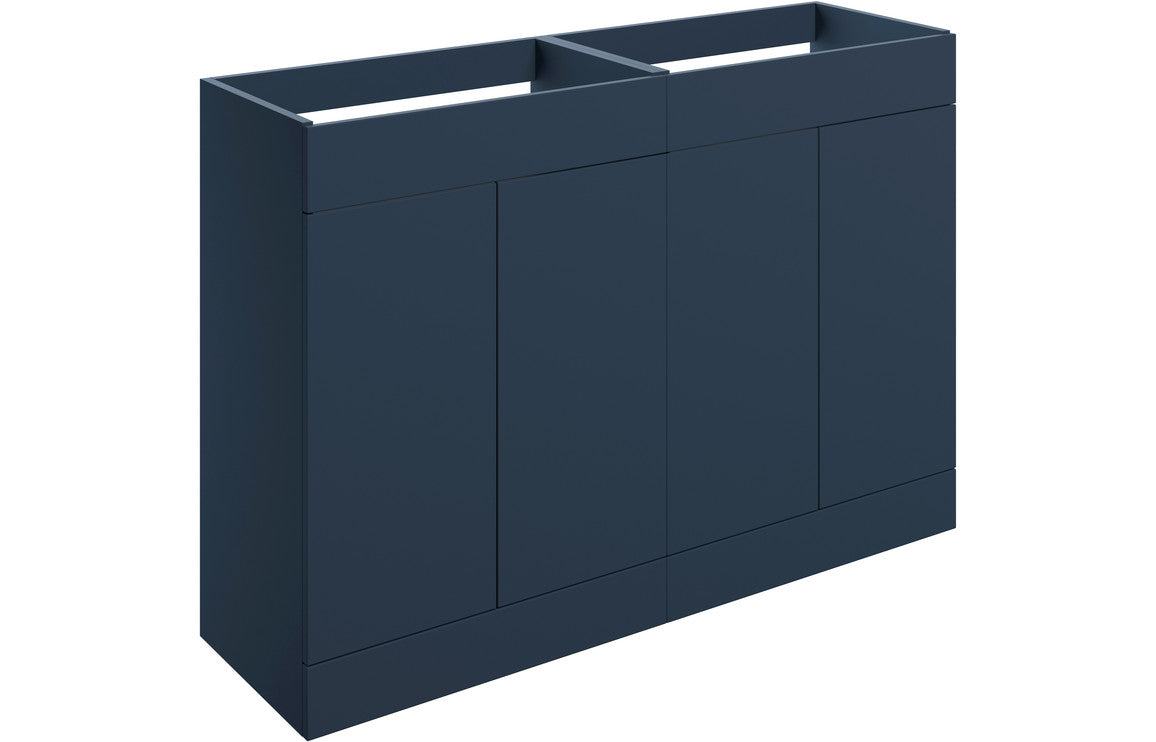 Statement 1180mm Floor Standing 4 Door Basin Unit (No Top) - Matt Deep Blue