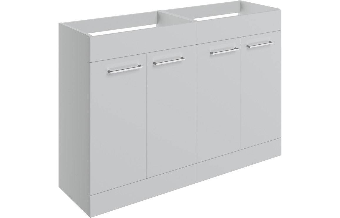 Volta 1180mm Floor Standing 2 Door Basin Unit Run (No Top) - Grey Gloss